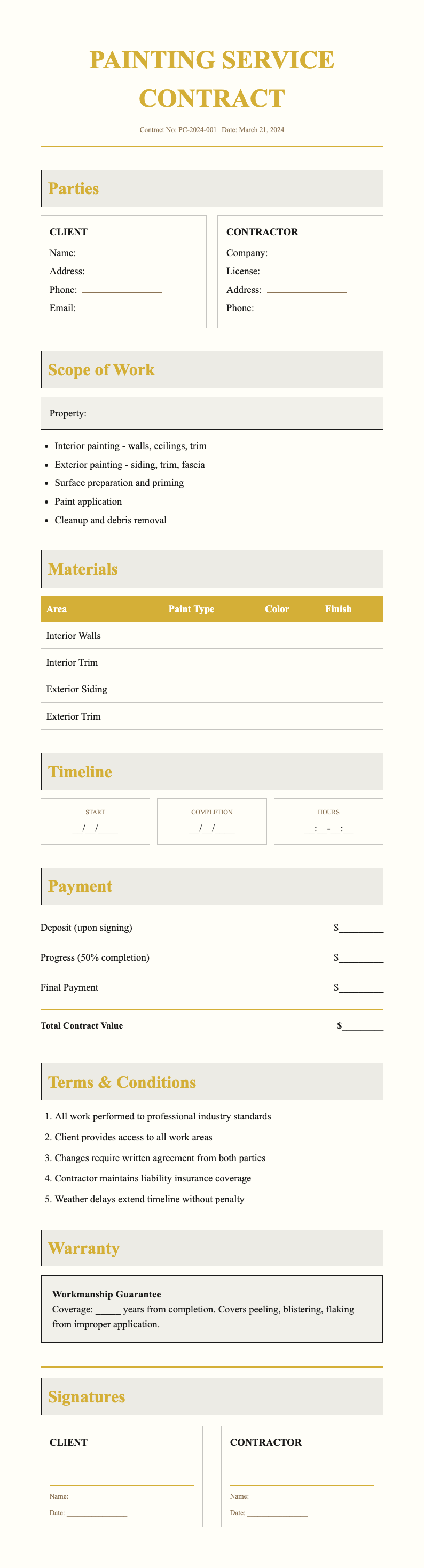 Certificate Award painting contract